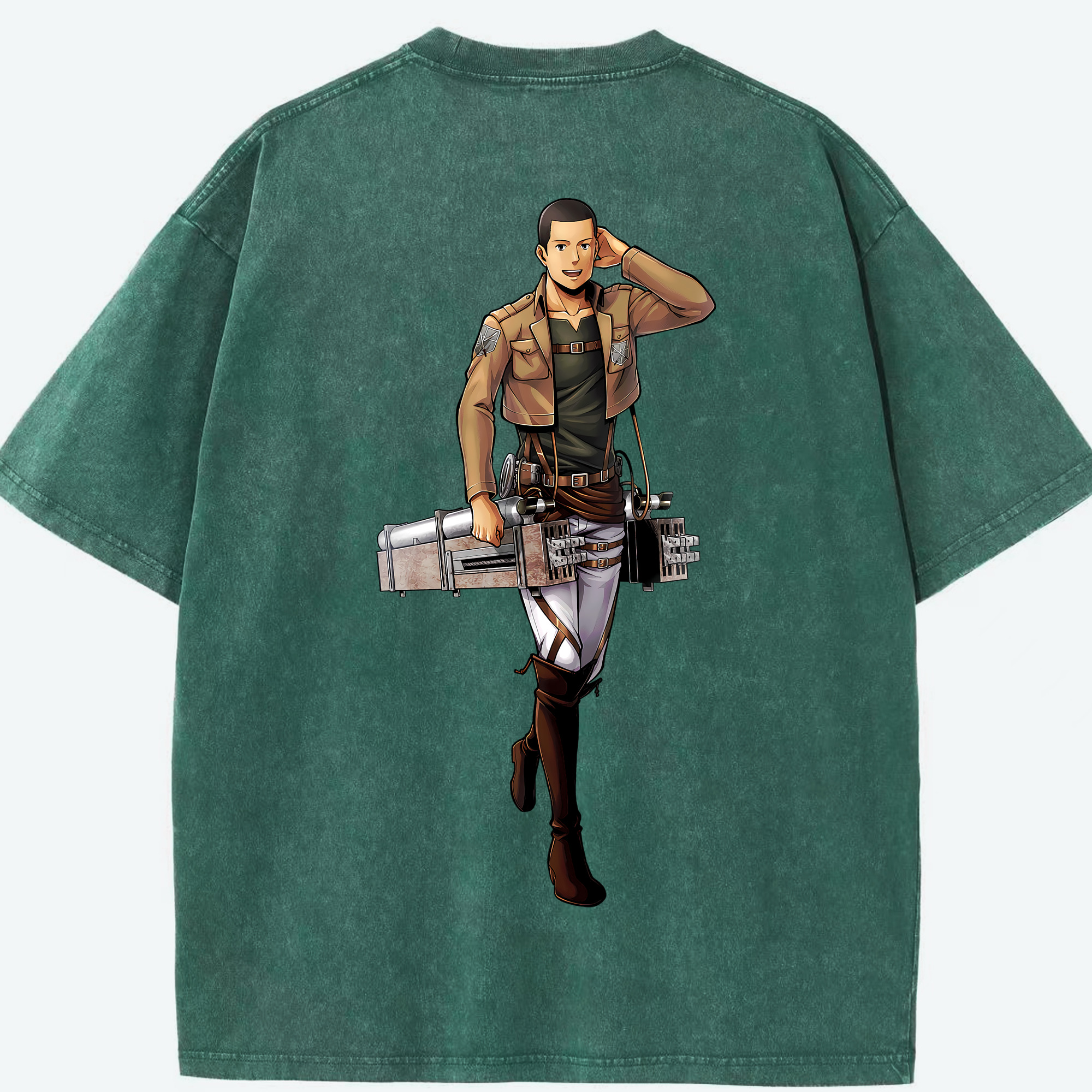 （画像用） 進撃の巨人 Attack on Titan 綿100% ヴィンテージ風 半袖Tシャツ（背面プリント）